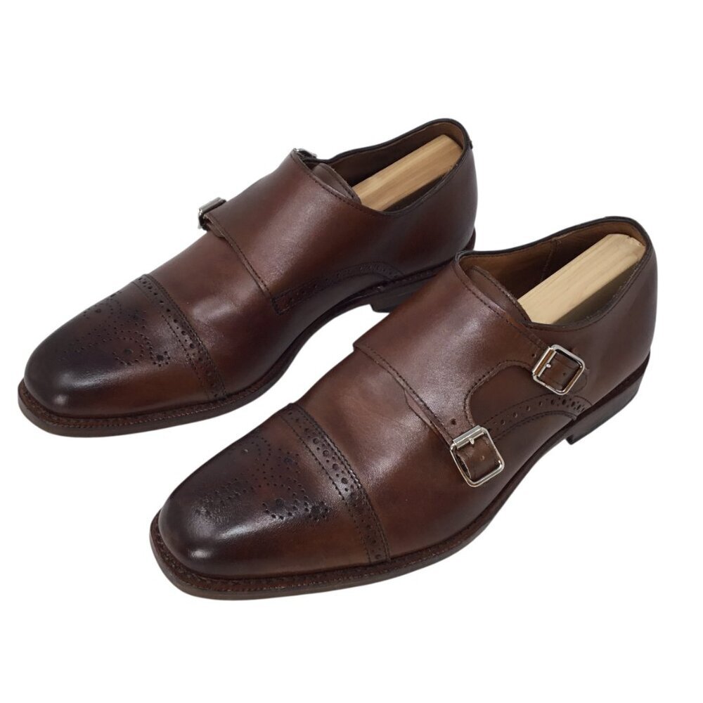 Allen Edmonds St. John's Double Monk Strap Shoes Size 9 D 2927 Cap Toe Dk Chili